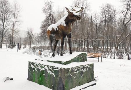 В парке Торфянка вандалы снова оторвали рог у скульптуры лося, символа района.